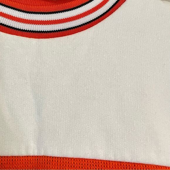 Vintage 80s Orange & White Cheerleader Uniform Crewneck Sweater LPJH Bullpups - Picture 11 of 16